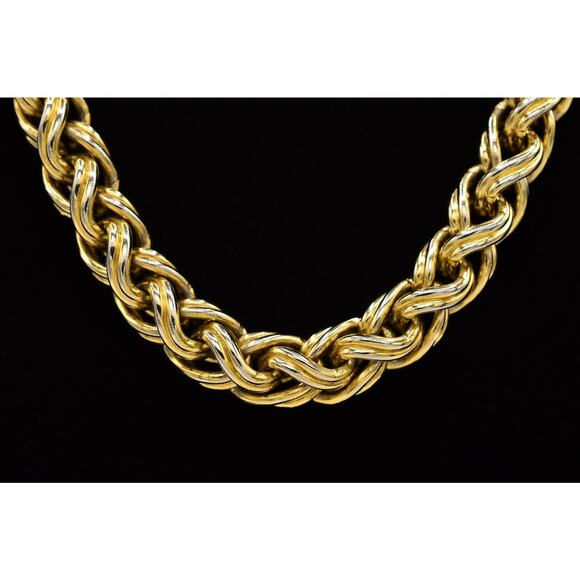 Givenchy Vintage Necklace HEAVY Wheat Chain Chunky Runway Signed AS IS  80s BinG - Picture 3 of 12